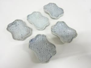 古伊万里　染付　こんにゃく印判　豆皿　5客